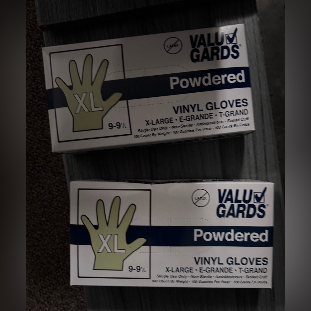 Valu Gards Powdered Vinyl Gloves XL-TWO PACKS-$14.00